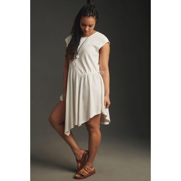 Daily Practice by Anthropologie Short-Sleeve Asymmetrical Midi Dress L 271106 - Picture 1 of 13